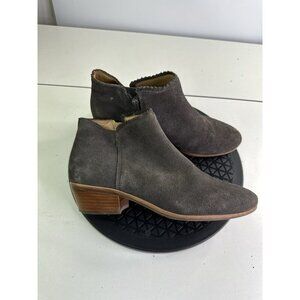 Jack Rogers Suede Slip On Ankle Booties - Gray - Size 8 M